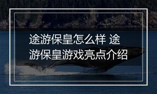 途游保皇怎么样 途游保皇游戏亮点介绍