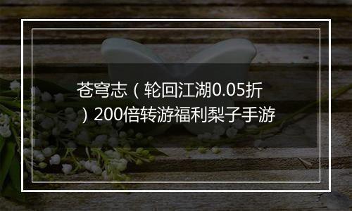 苍穹志（轮回江湖0.05折）200倍转游福利梨子手游